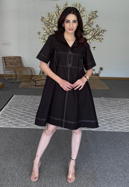 Black cotton dress