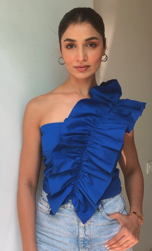Tube frilled top
