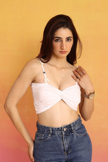 White evil eye bandeau