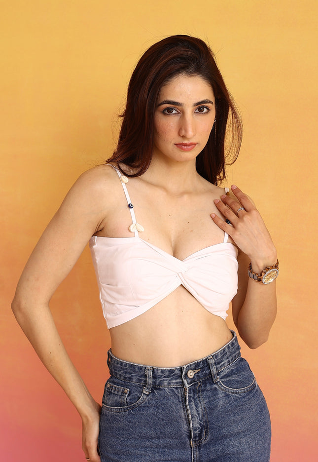 White evil eye bandeau