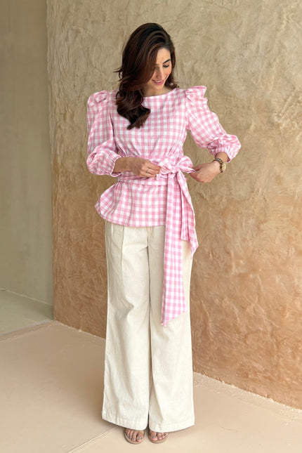 Gingham tie-up co-ord
