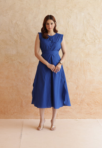 Royal blue midi dress