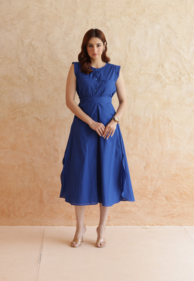 Royal blue midi dress
