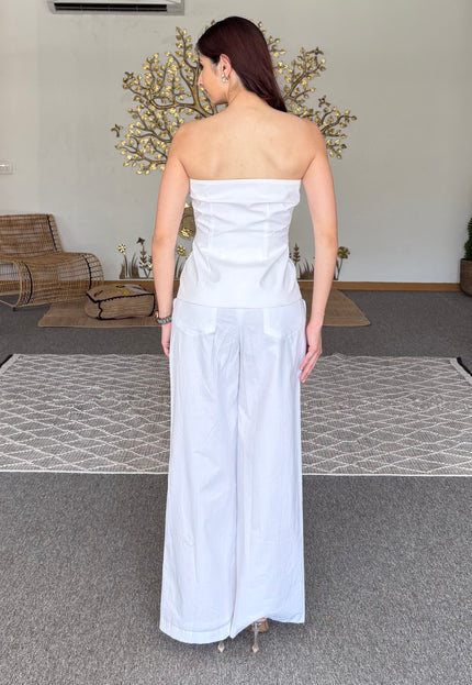 White tailored waistcoat & pants