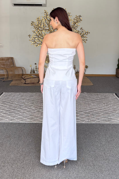 White tailored waistcoat & pants