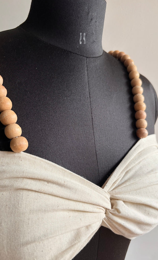Wooden beads bandeau top