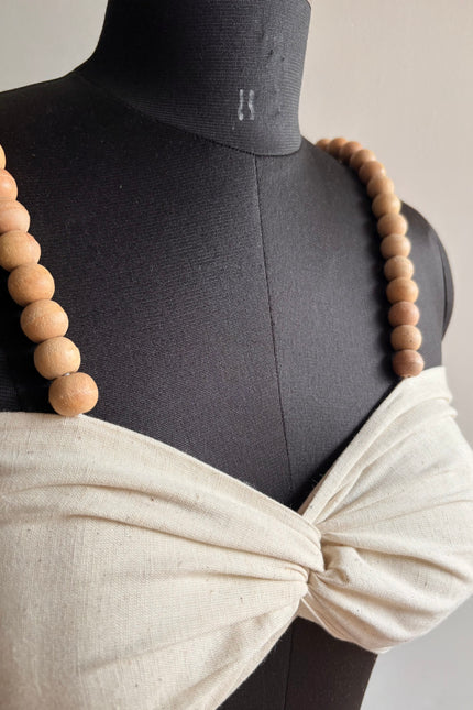 Wooden beads bandeau top