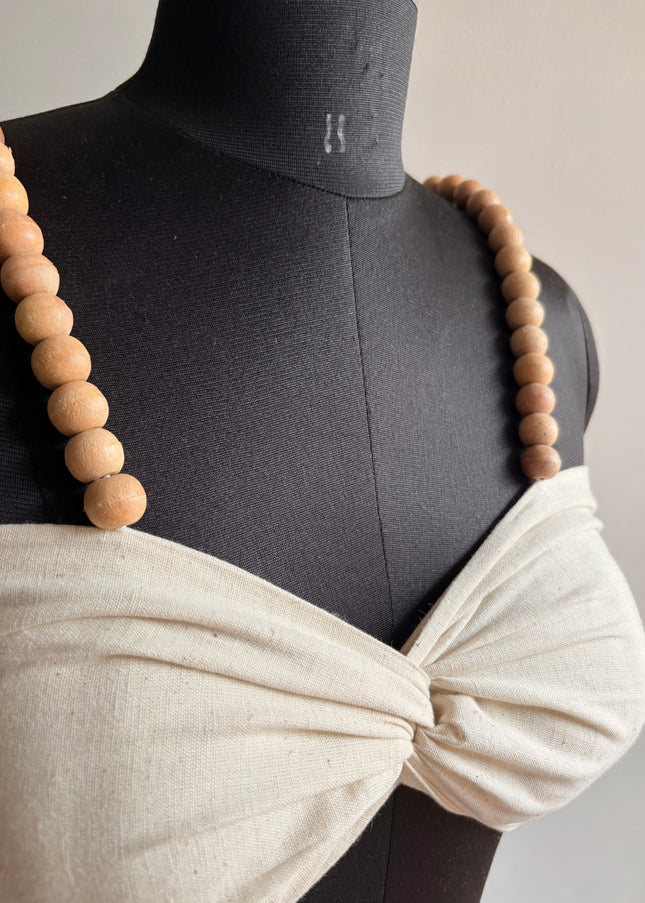 Wooden beads bandeau top
