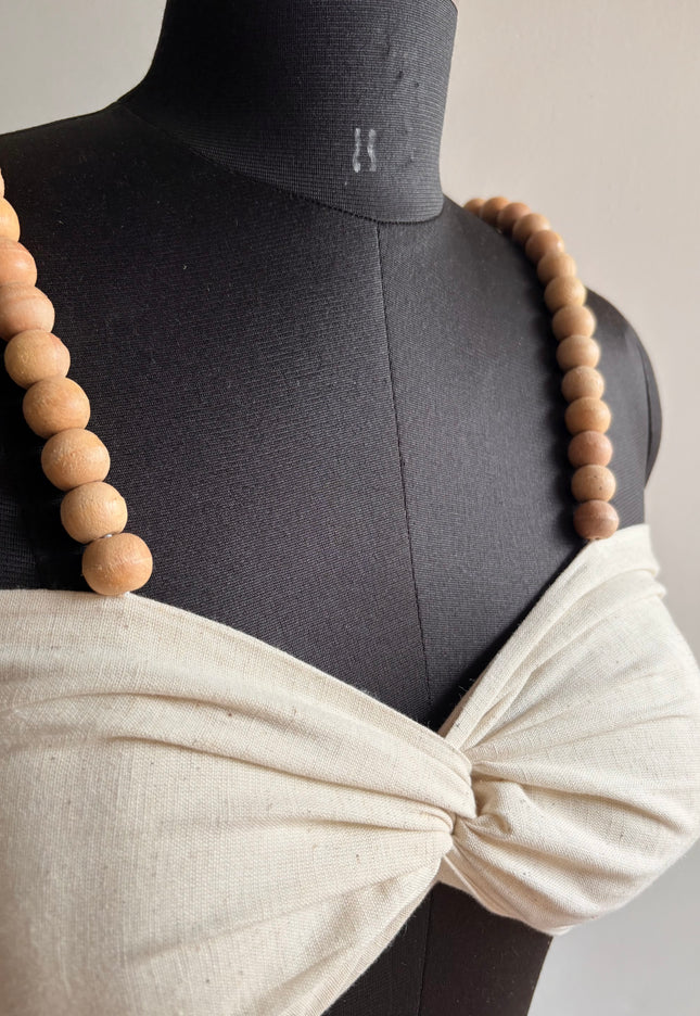 Wooden beads bandeau top