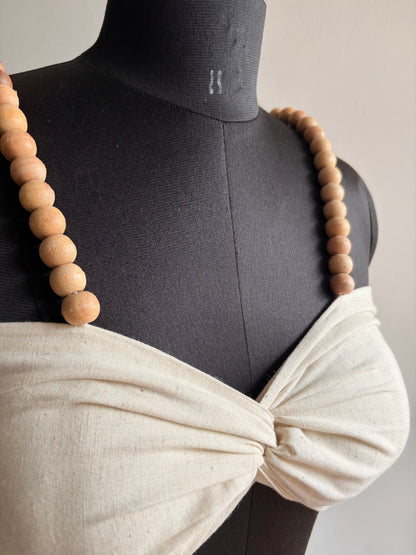 Wooden beads bandeau top