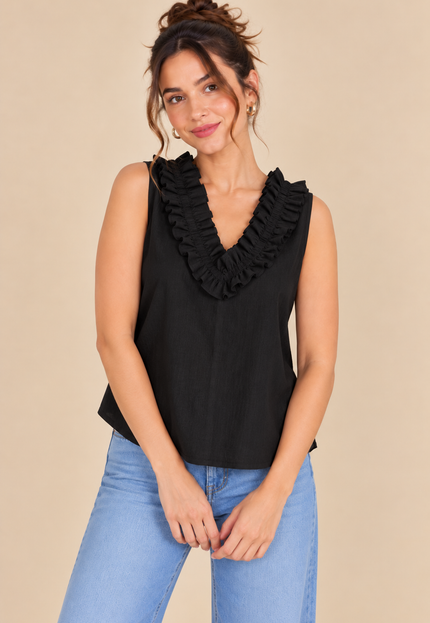 Cotton frilled top