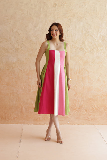 Multi shade cotton dress
