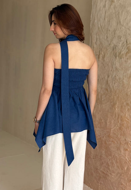 Denim peplum top
