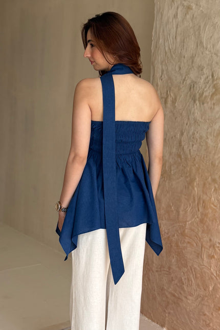 Denim peplum top
