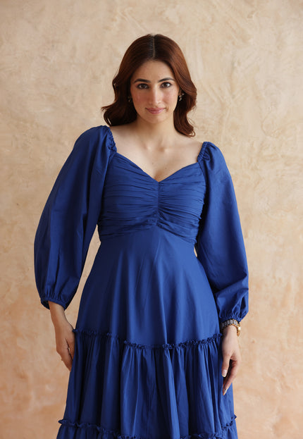 Royal blue midi dress