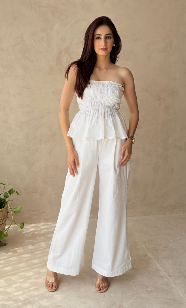 Cottons pants & smocked top