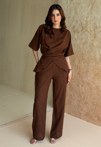 Brown cotton co-ord