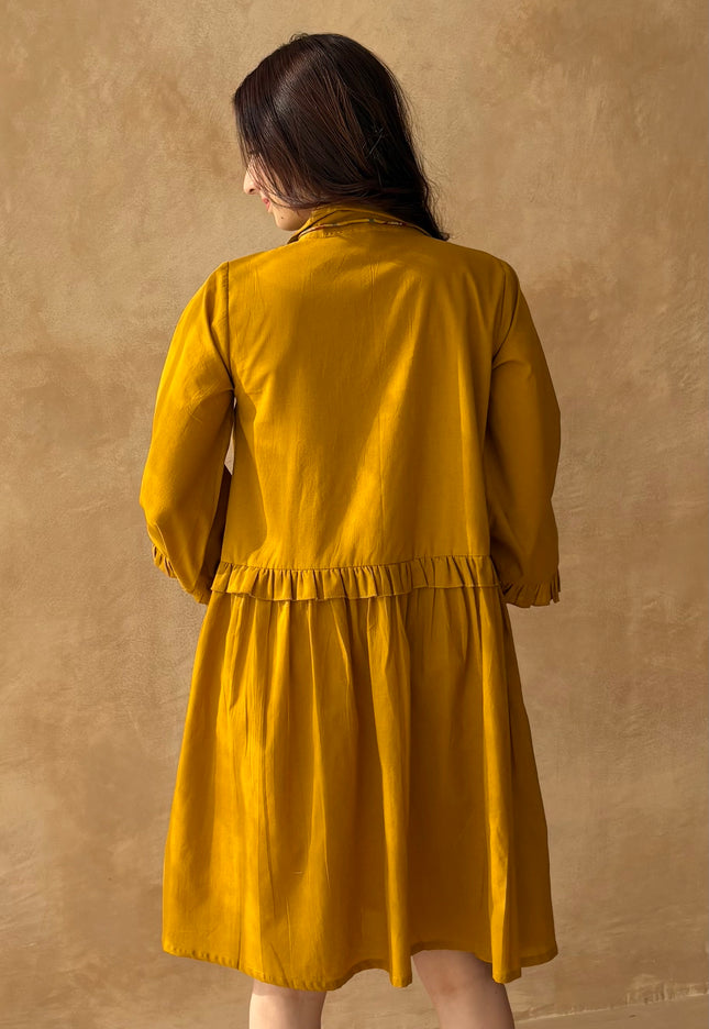 Mustard cotton dress