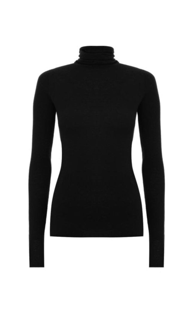 High neck black top