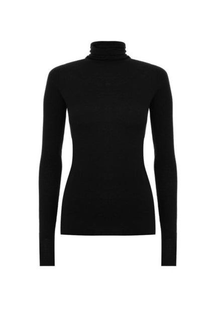 High neck black top