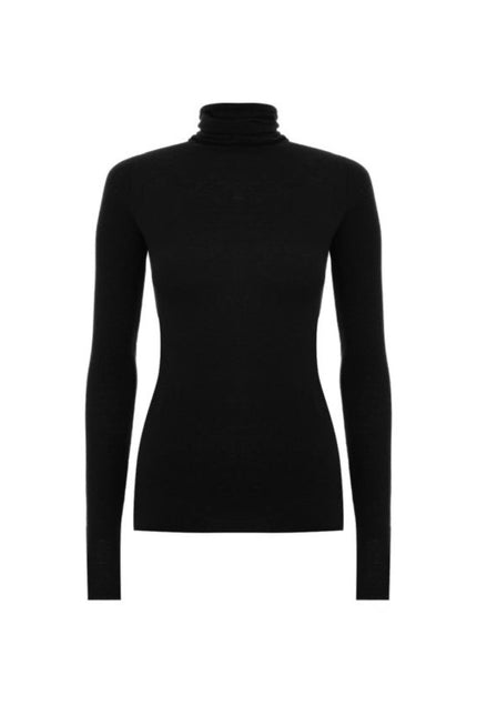 High neck black top