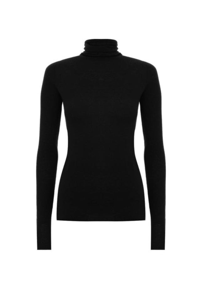 High neck black top