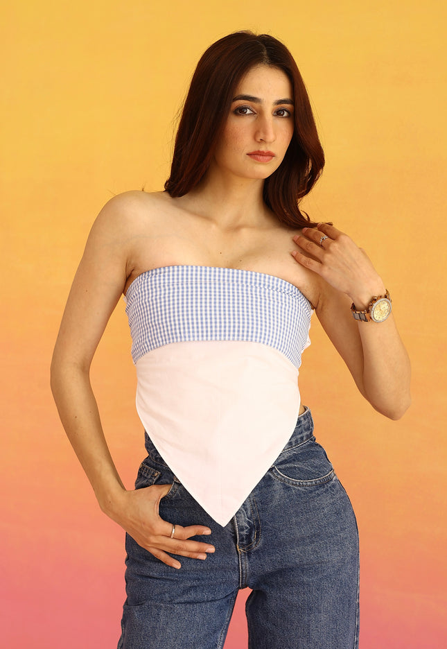 White gingham top