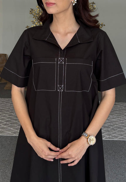 Black cotton dress