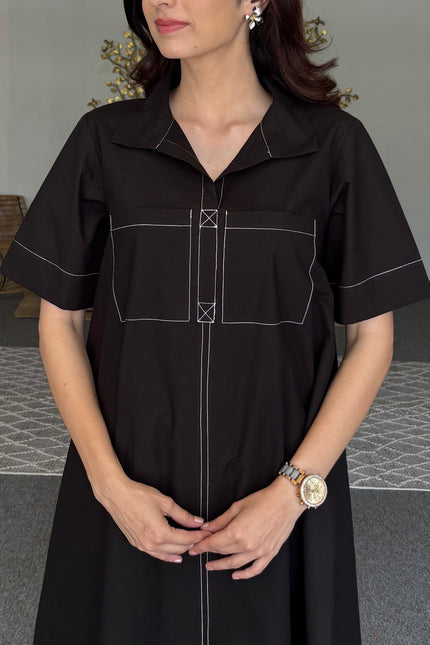 Black cotton dress