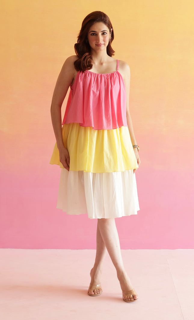 Cotton three tier dress