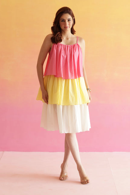 Cotton three tier dress