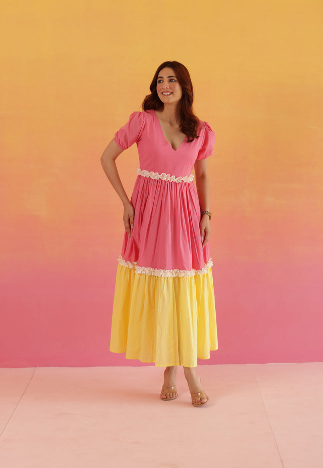 Baby pink cotton dress