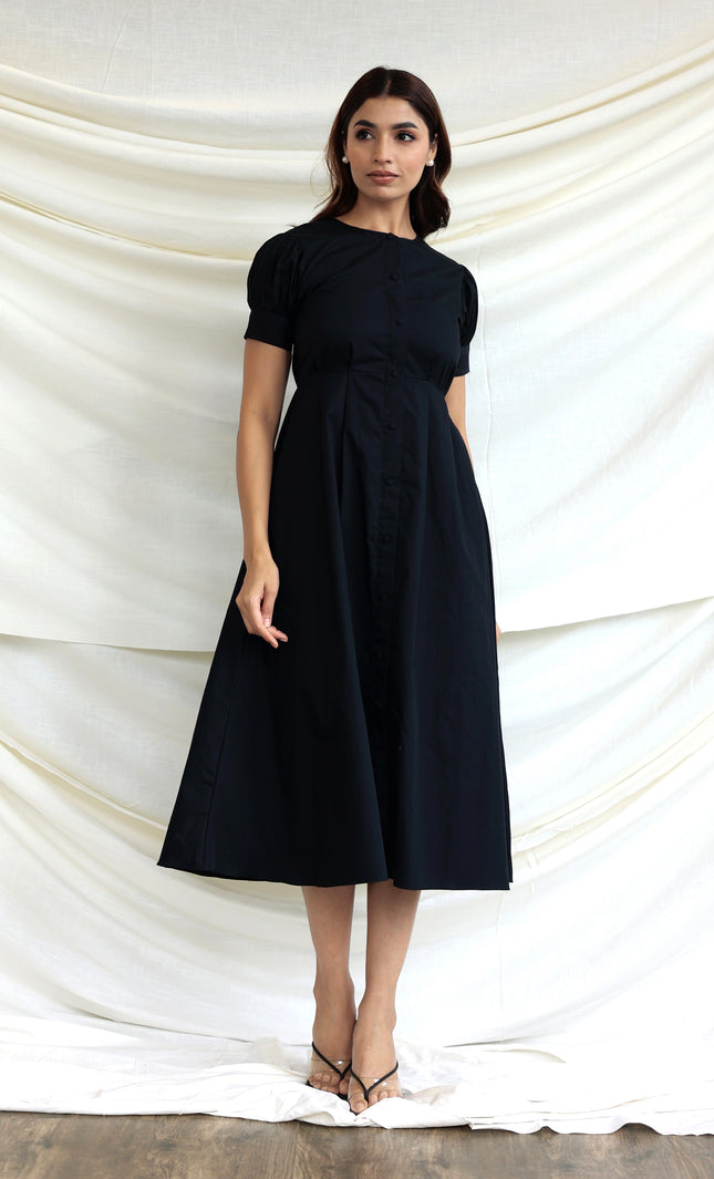 Black midi dress