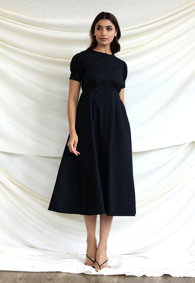 Black midi dress