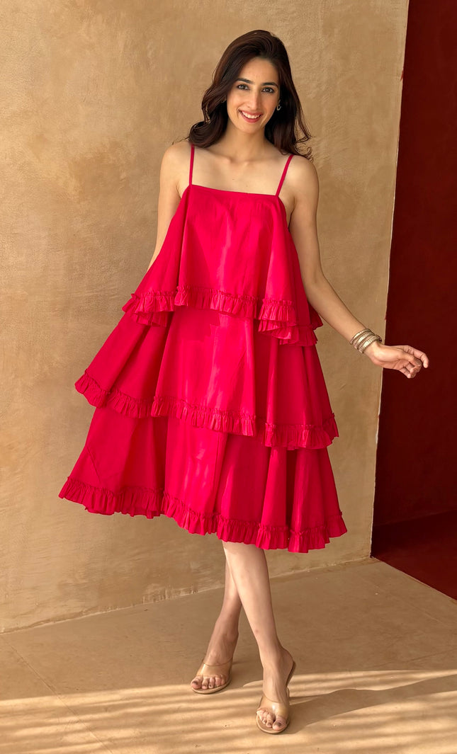 Multi tier pink dress