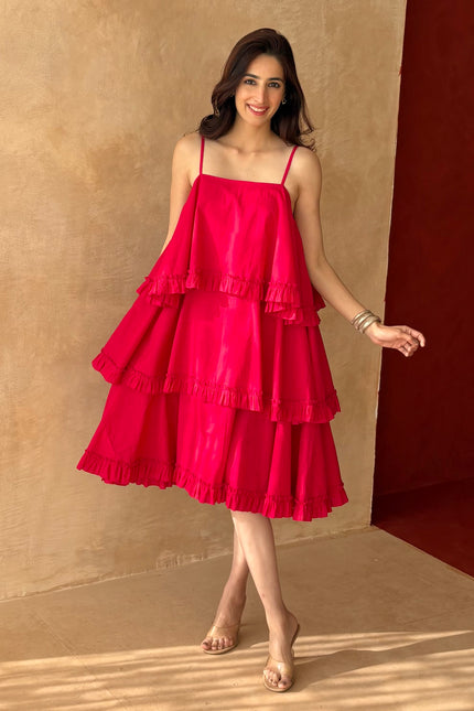 Multi tier pink dress
