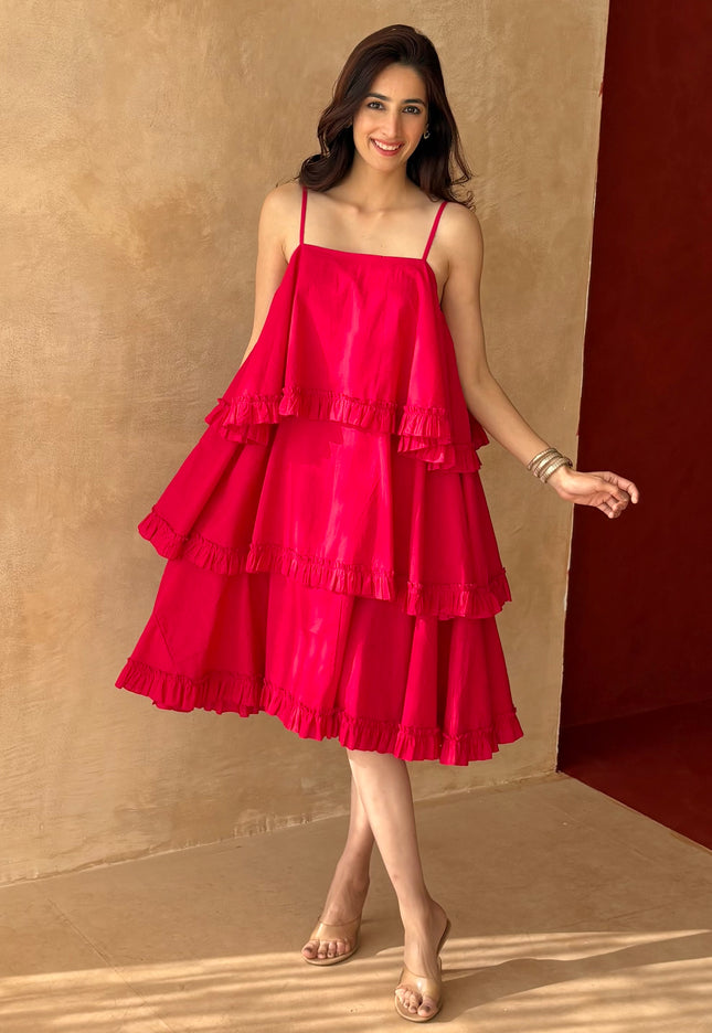 Multi tier pink dress