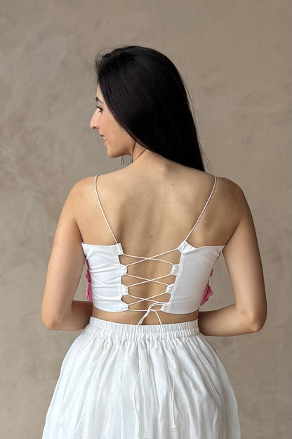 Rose top & midi skirt