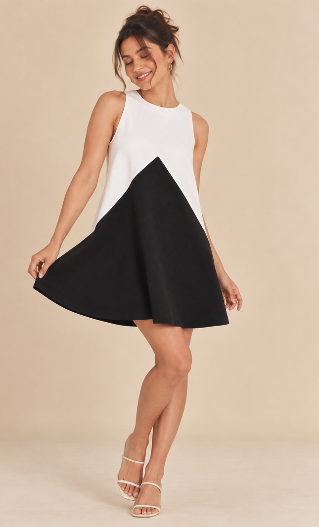 Contrast mini dress