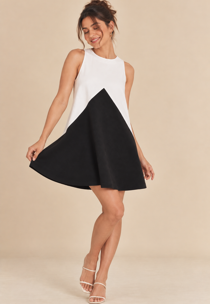Contrast mini dress
