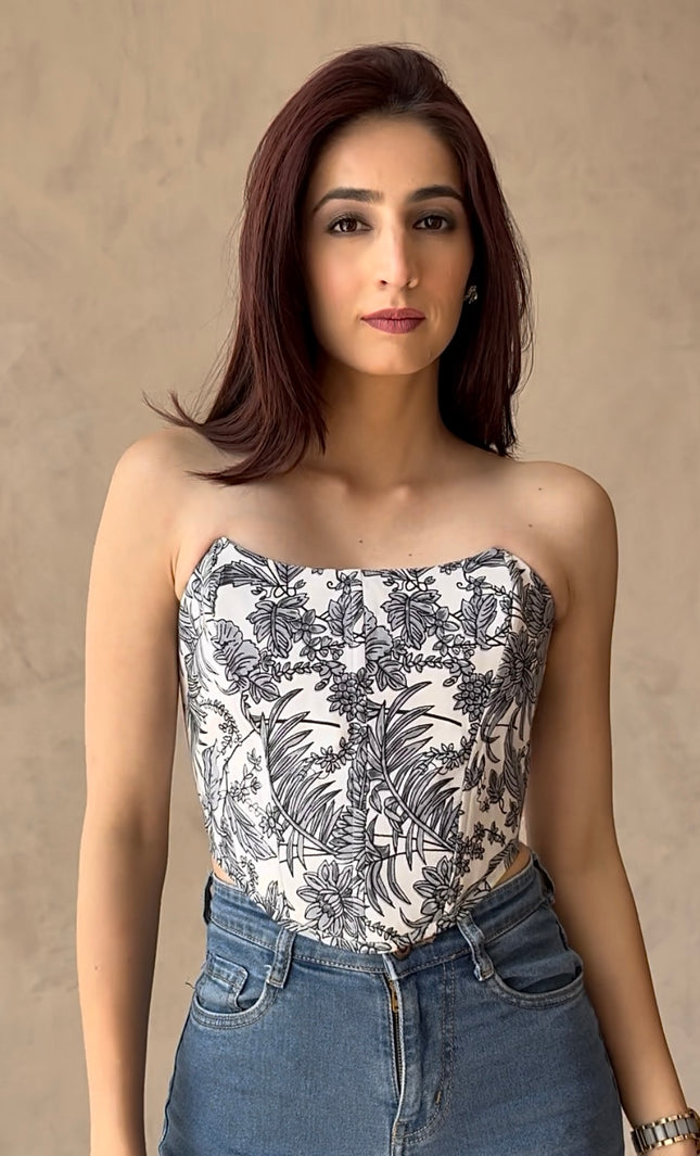 Cotton printed corset