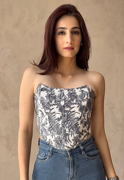 Cotton printed corset