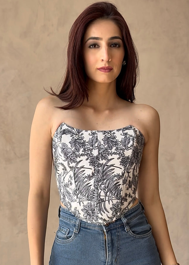 Cotton printed corset