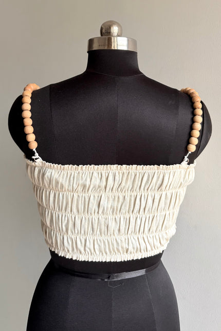 Wooden beads bandeau top