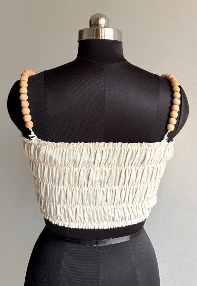 Wooden beads bandeau top
