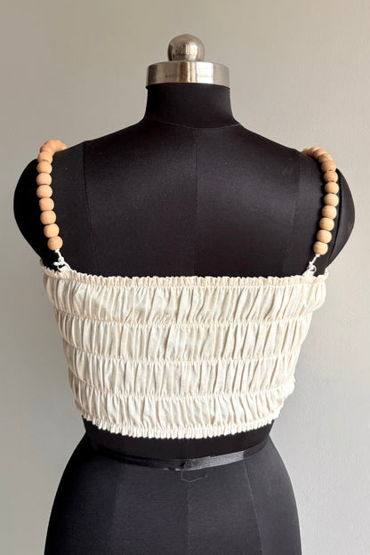 Wooden beads bandeau top
