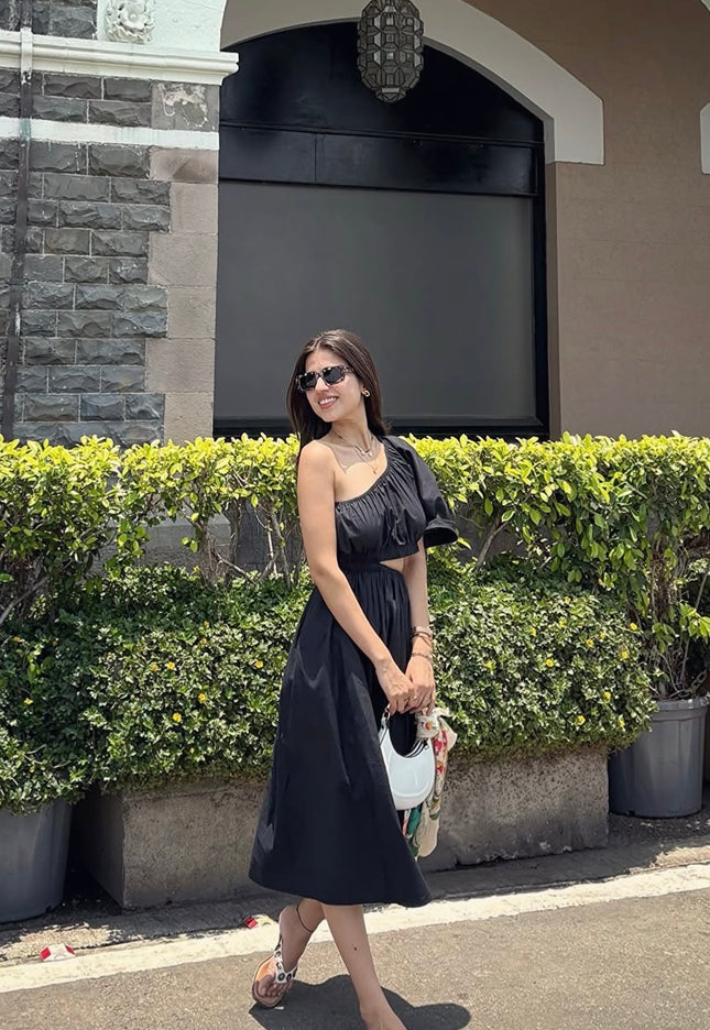 One shoulder midi dress