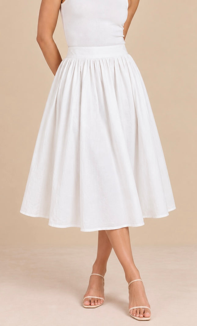 White midi skirt