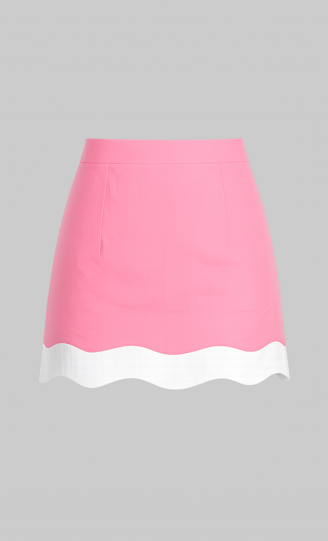 Baby pink poplin mini skirt