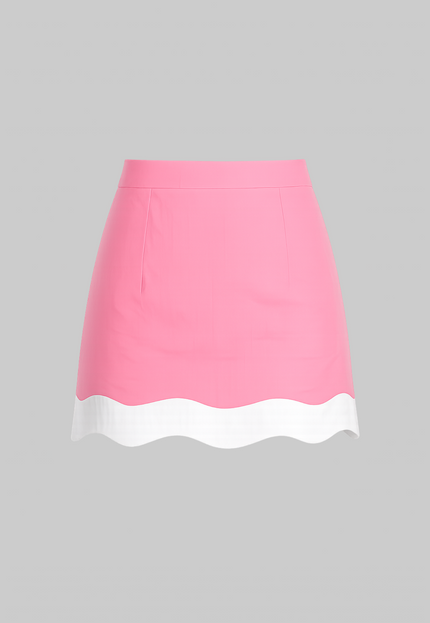 Baby pink poplin mini skirt